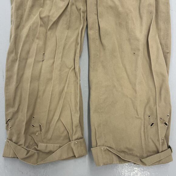 Vintage 50s Tan Sanforized Sail Cloth Workwear Chinos 26x29 - Picture 2 of 6